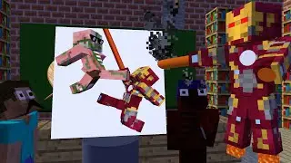 Monster School Drawing - Minecraft Animation