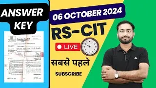 ANSWER KEY RSCIT Live Class | RSCIT ANSWER KEY | RSCIT Computer Course RSCIT Exam 06 OCTOBER 2024