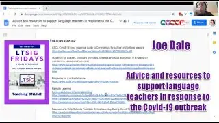 Joe Dale - Advice and resources to support language teachers in response to the Covid-19 outbreak