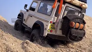 1/10 Scale RC4WD Gelande II Land Rover DEFENDER 90 & KHAN Off-road Driving Sand 4X4 RC Car