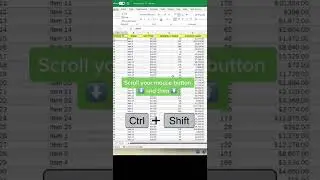 horizontal scroll in excel