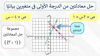 حـل الـمـعـادلات الانـيـة (حـل مـعـادلـتـيـن كلاهـمـا مـن الـدرجـة الأولـى فـى مـتـغـيـريـن)