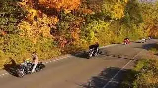 Tennessee Fall Motorcycle Ride from the air with quad-copter.
