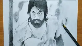 kgf yash Portrait drawing inspired by @FarjanaDrawingAcademy