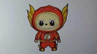 Cách Vẽ sáng tạo LABUBU Siêu Anh Hùng Flash