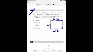 College Board SAT TEST 8 — MATH NO CALCULATOR Question #5 (Area + Perimeter)
