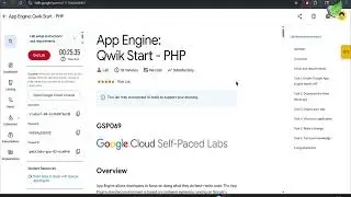 App Engine Qwik Start - PHP GSP069
