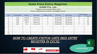 How To Create Visitor Gate Pass  in Excel 