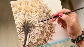 Macro Dandelion - Acrylic painting / Homemade Illustration (4k)
