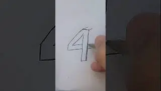 Como desenhar Número 4 em 3d #shorts