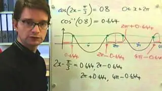 A more difficult cosine trig equation