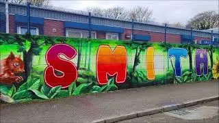 SMITHY Squirrel -Street art at St. Michael's, Liverpool - painted by Paul Curtis