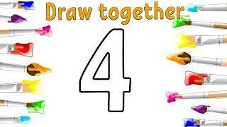 Draw the number four | Рисуем цифру четыре | Төрт санды сызыңыз