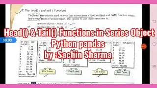 Head() & Tail() Functions in Series Object Python Pandas