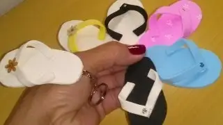 Mini chinelinho em EVA para lembrancinha passo a passo