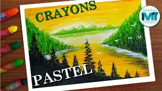 PASTEL BOYA İLE DENİZ ve ORMAN MANZARASI ÇİZİMİ- MEHMET TURHAN