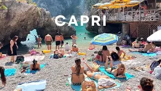[4K]🇮🇹Italy Summer Walk: Capri, Grotta Azzurra(Blue Grotto)💙Dior Pop Up Store, Marina Piccola 🏖️