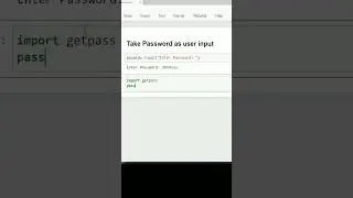 get Password as user input in Python #pythonprogramming #coding #chatgpt #shorts #trending