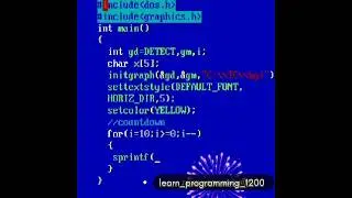 C PROGRAMMING -To perform countdown for 10 seconds in Graphics 