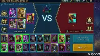 Raid Shadow Legends Doom Tower Magma Dragon 80 normal full fight guide