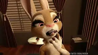 Furry female rabbit swallows a ferret. VORE (by slousberry)