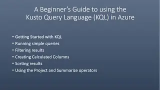 A Beginner’s Guide to using the Kusto Query Language (KQL) in Azure