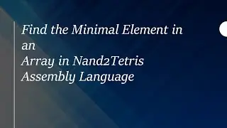 Nand2Tetris Assembly Language 