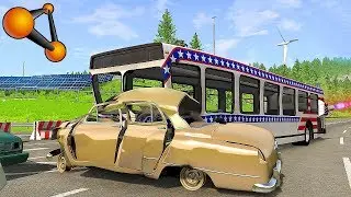 РЕАКТИВНЫЙ АВТОБУС ВРЕЗАЛСЯ В МАШИНЫ НА МАКСИМАЛЬНОЙ СКОРОСТИ! - Beamng drive