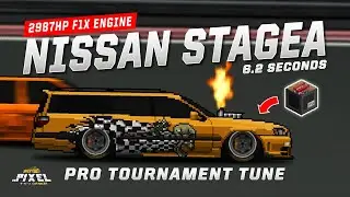 PIXEL CAR RACER - NISSAN STAGEA DRAG BUILD *2987HP F1X ENGINE*