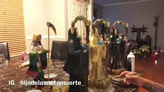 Santa muerte statues being prepared