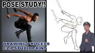 [Speed paint] How I Draw Poses _Practice process (ClipstudioPaint)