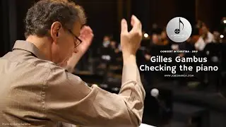 GILLES GAMBUS CHECKING THE PIANO - CONCERT WITH GRAND ORQUESTRA, CURITIBA 2019