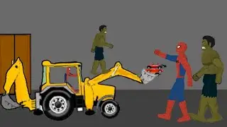 Hulk Excavator Funny Animation - Drawing Cartoon 2