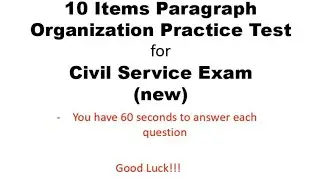 Paragraph Organization Practice Test | Civil Service Exam Reviewer
