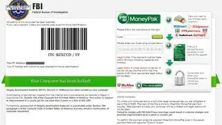 FBI Anti Piracy Warning MoneyPak Ransomware Virus -- Your Computer has been locked!