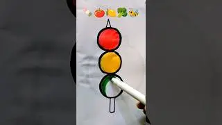 Satisfying colouring 🍡🍅🍋🥦🐝#art #coloring #shorts #drawing#satisfying