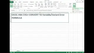 Excel VBA CVErr Convert Variant to display Error Number
