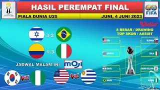 Hasil Piala Dunia U20 Tadi Malam Babak 8 Besar -- KOLOMBIA vs ITALIA -- ISRAEL vs BRAZIL
