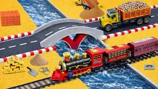 DIY Construction Science Project - Build a Strong Arch Bridge for Train Crossing over River