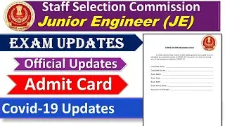 SSC JE Exam Updates Official Notice || Admit Card?? Exam  Instructions