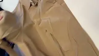 Love a silk blouse in beige!