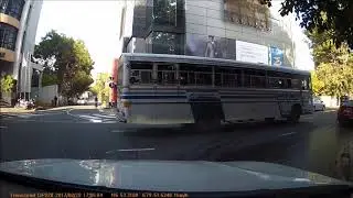 A major one way road, and this biker decides to go the wrong way