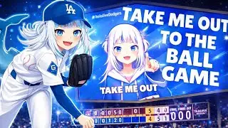 Gawr Gura - Take Me Out To The Ball Game - #HololiveDodgers