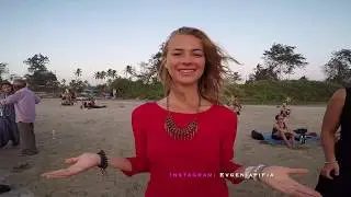 Вечерний  ГОА. Стойка на гвоздях на пляже. Part 1-3