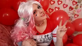 я стала ХАРЛИ КВИН косплей макияж перевоплощение харли квин Harley Quinn Suicide Squad make up