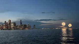 Watching Navy Pier Fireworks from Adler Planetarium 🎇 | Chicago Skyline Night View 🌃 | 2025