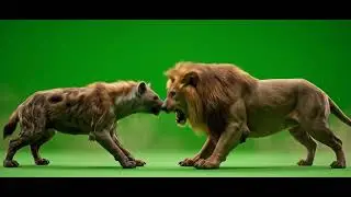 🦁 VFX Green Screen Lion vs Hyena – FREE GREEN SCREEN