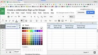 Create a collaborative sign up for groups in Google Sheets