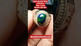 BLACK OPAL ETHIOPIA GARANSI 100% ASLI BATU ALAM.RING ALPAKA 