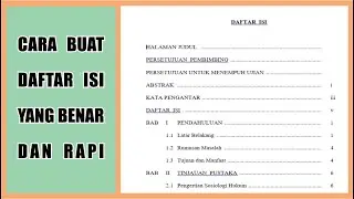 Cara buat daftar isi cepat dan rapi